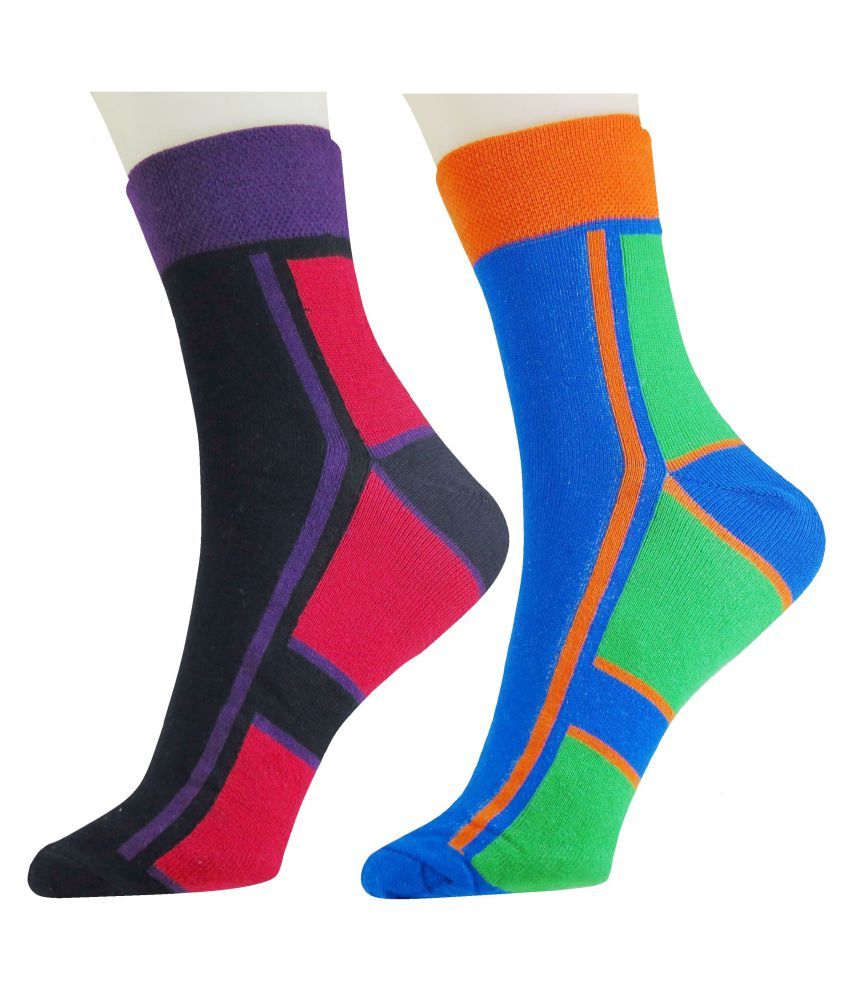     			Neska Moda Women's Cotton Multicolor 2 Pair Ankle Length Socks