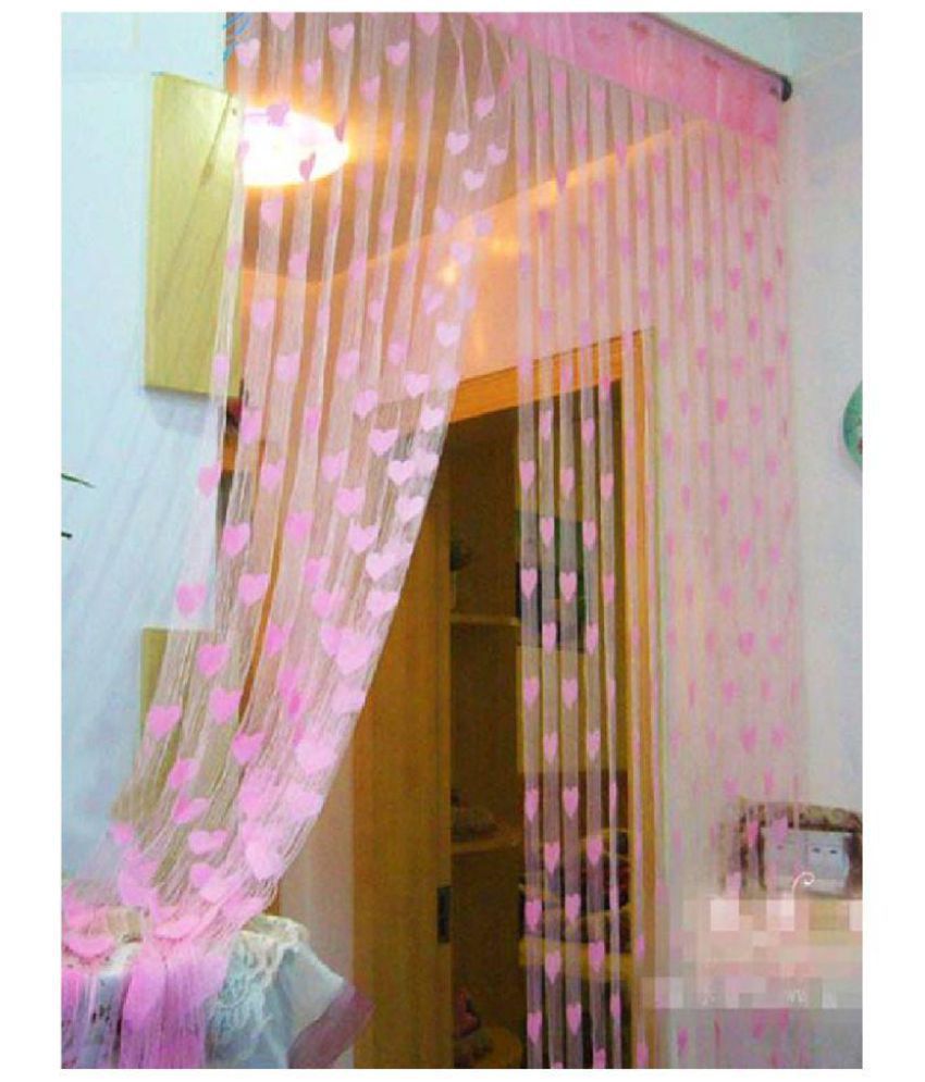     			Tanishka Fabs Others Transparent Rod Pocket Door Curtain 6.5 ft Single -Light Pink