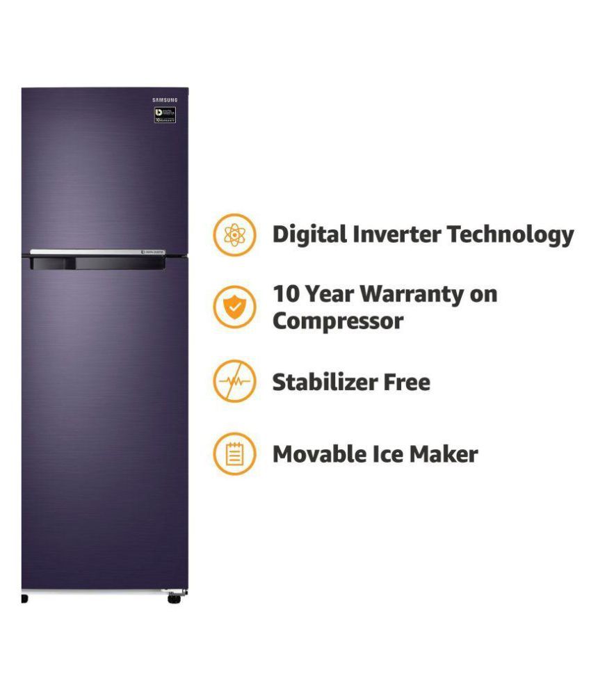 Samsung 275 Ltr 3 Star Rt30m3043ut Pebble Blue Double Door