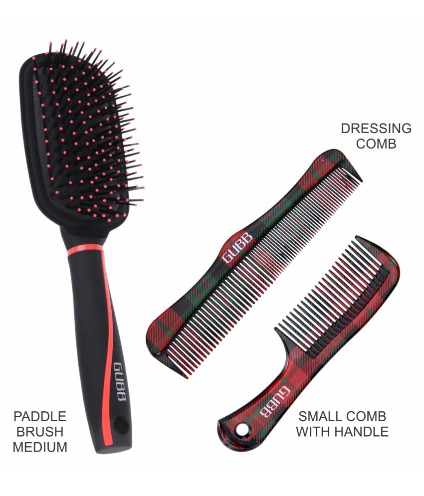 Gubb Hair Combs And Brush Combo Paddle Brush Pack Of 3 Buy Gubb Hair