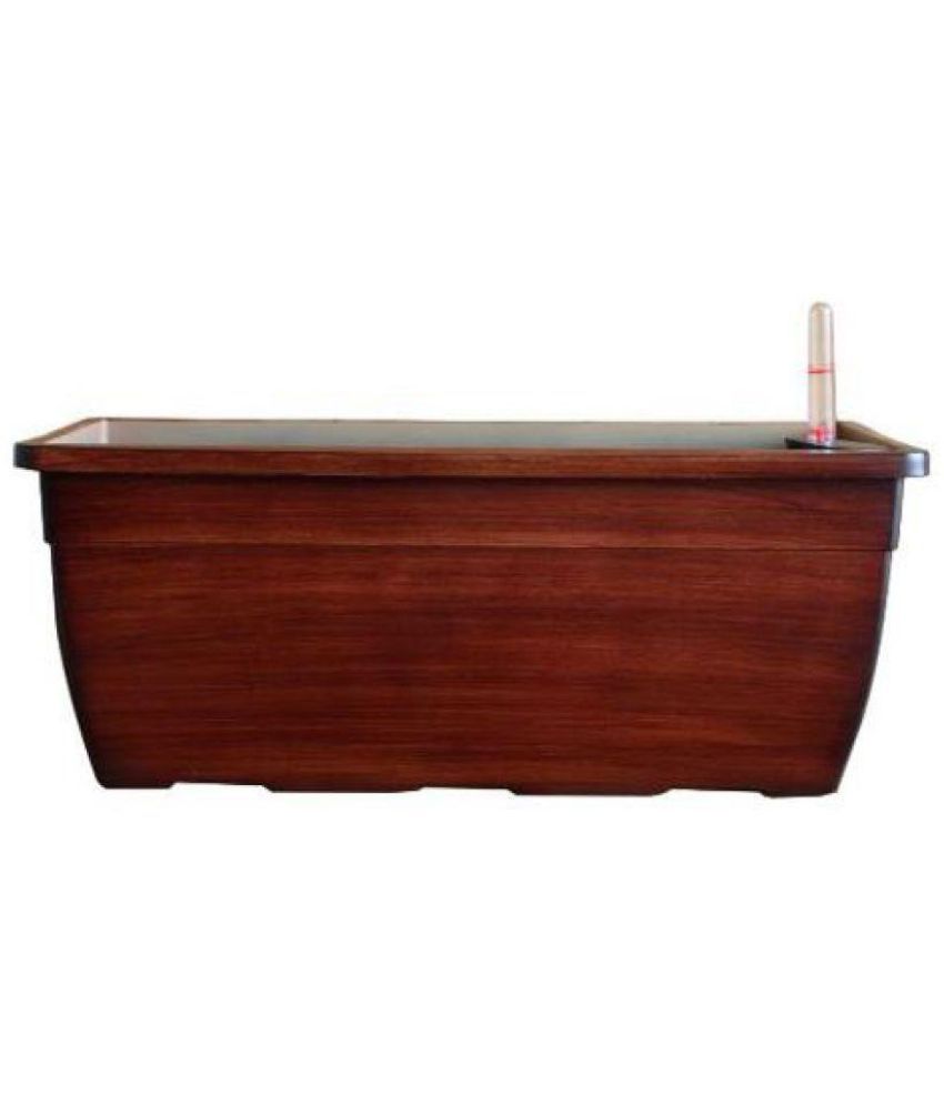 My Green Thumb Self Watering Rectangle Railing planter Outdoor Plastic