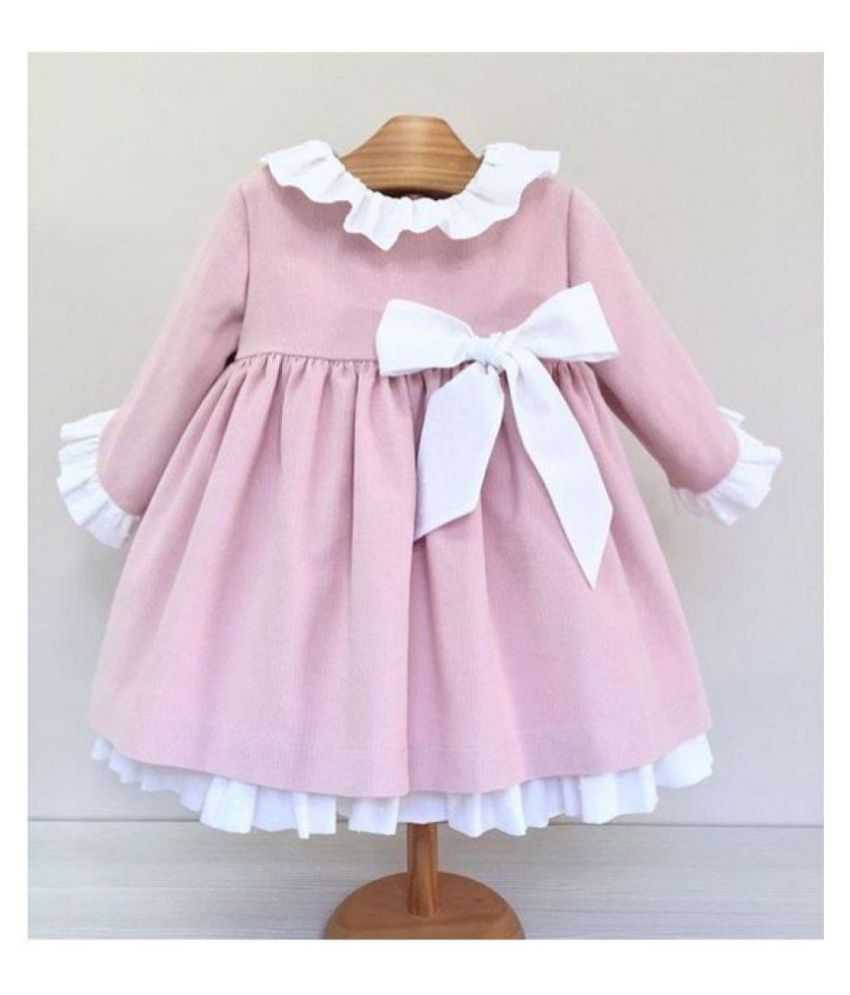 white and pink long frock