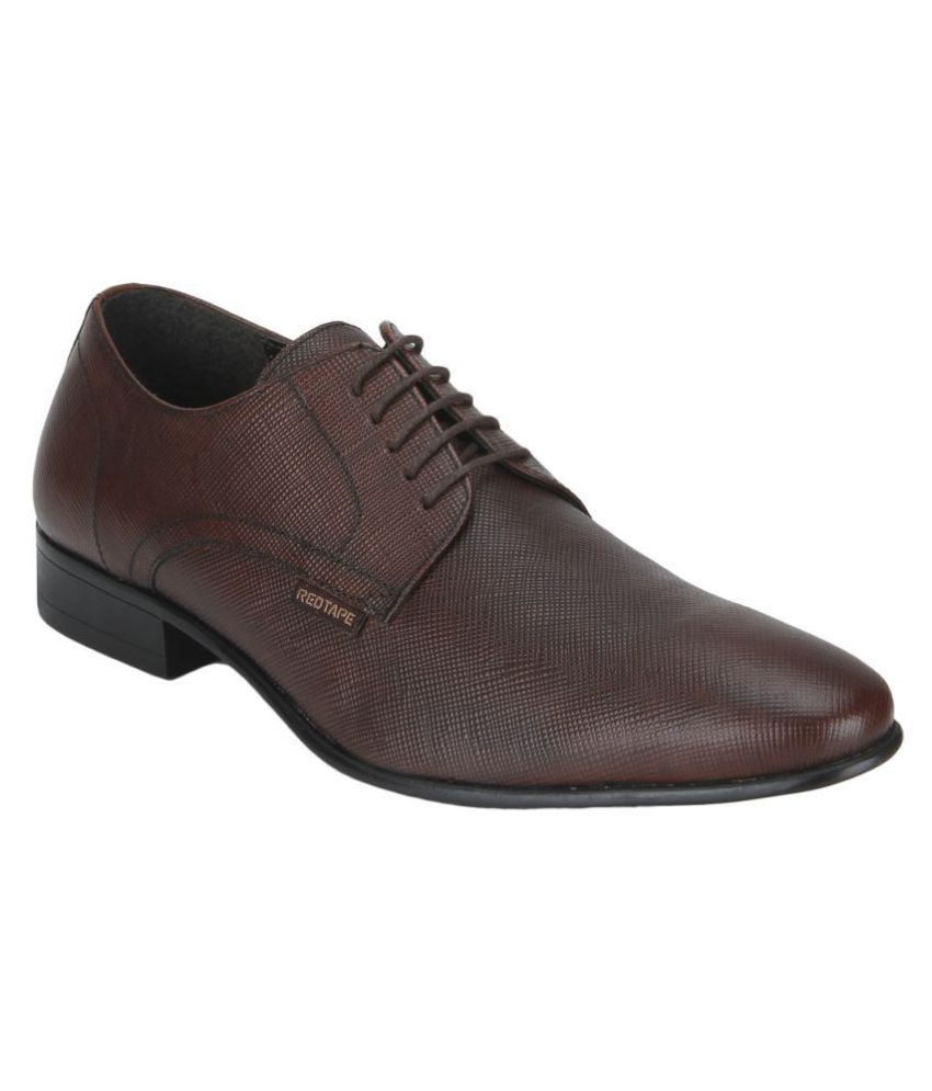 red tape men's dark brown derby shoes