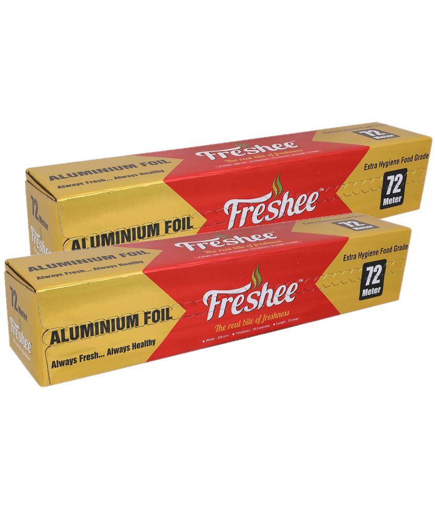     			Freshee Pack of 2 x 72m Aluminium Silver Foil Paper Roll