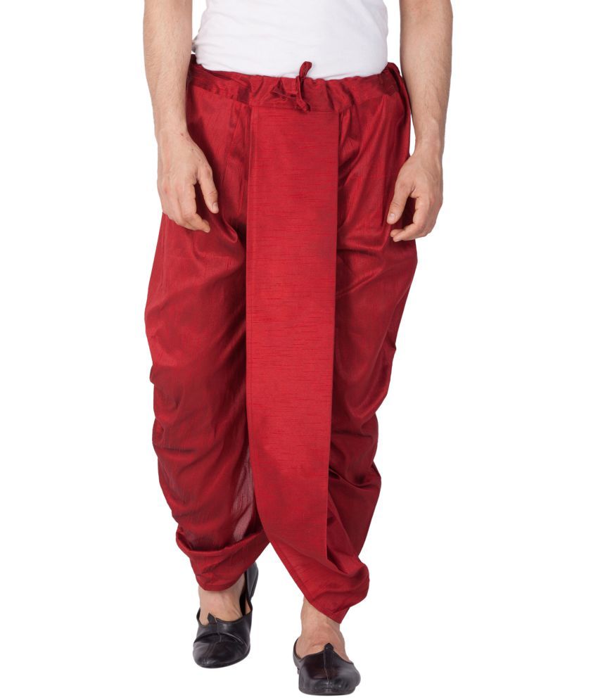 maroon shirt with dhoti