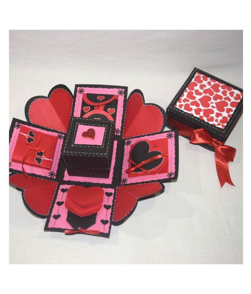 Handmade Romantic Explosion BoxRed Theme for couples Buy Online at