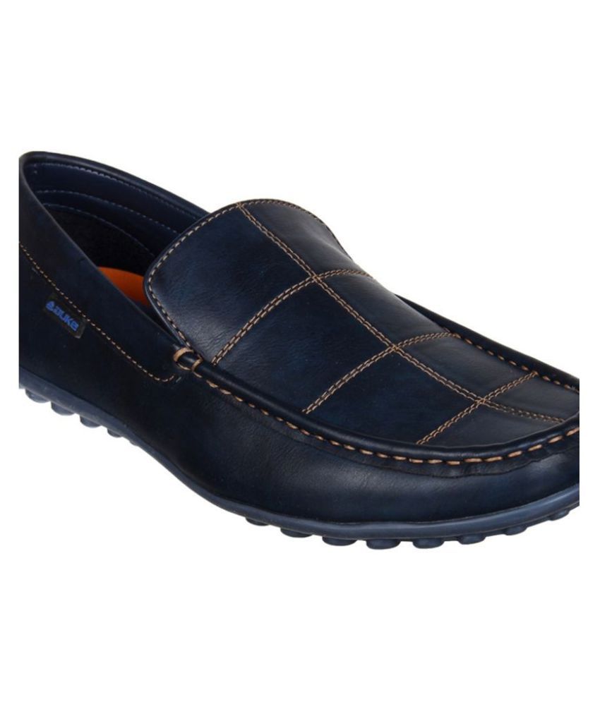 wide fit navy loafers