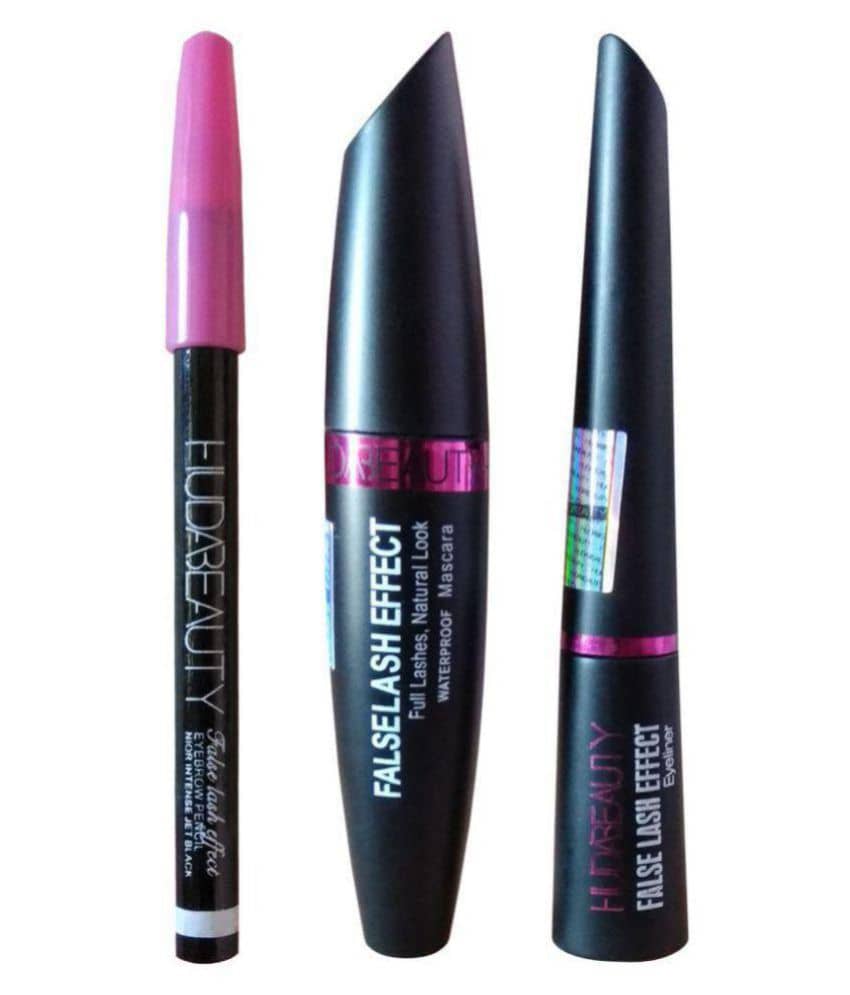 Huda Beauty Mascara Liquid Eyeliner with urban decay brush 350 gm Pack