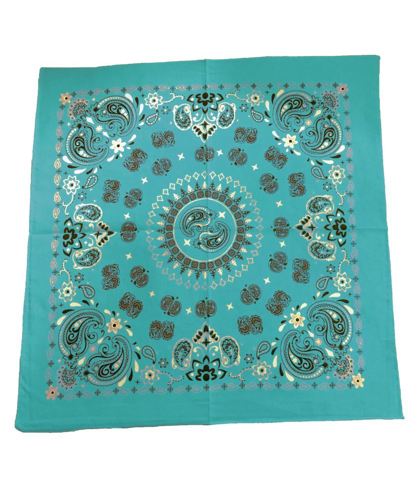 6 PIECES OF TURQUOISE BANDANAS UNISEX BANDANAS PRINTED BANDANAS COTTON ...