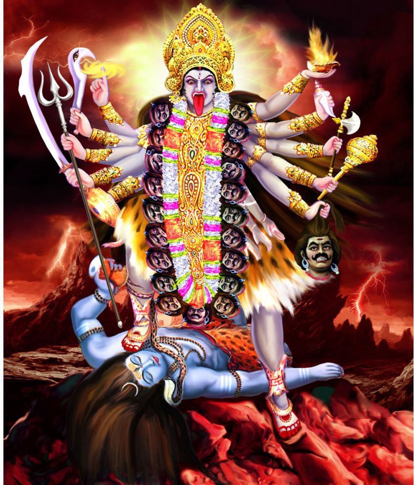     			MAHALAXMI ART & CRAFT Angry Kali Maa Photo   Paper Wall Poster Without Frame