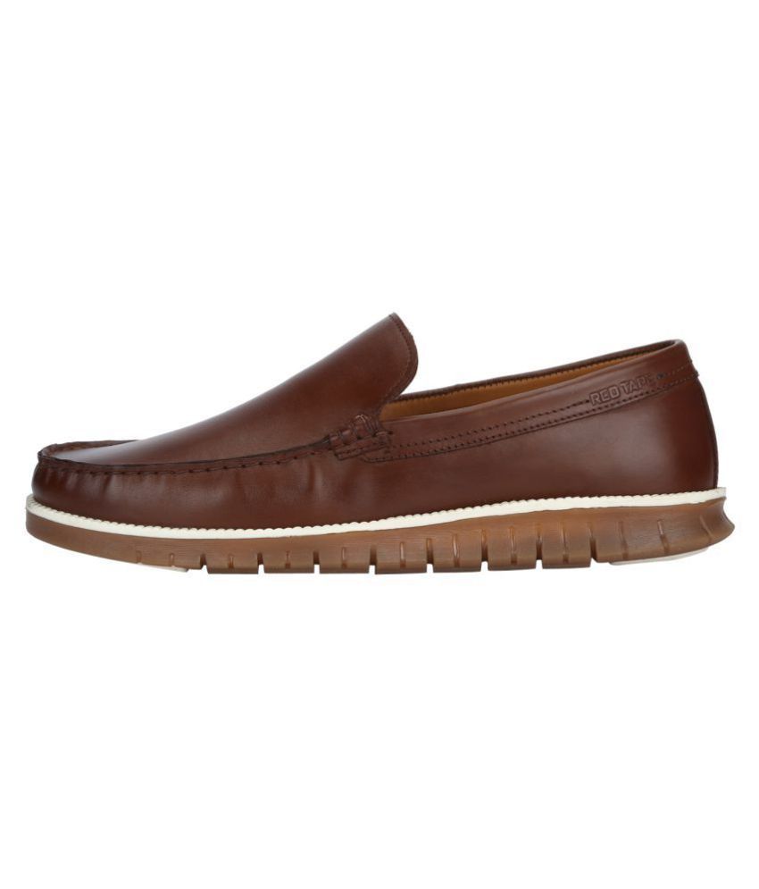 red tape brown loafers online