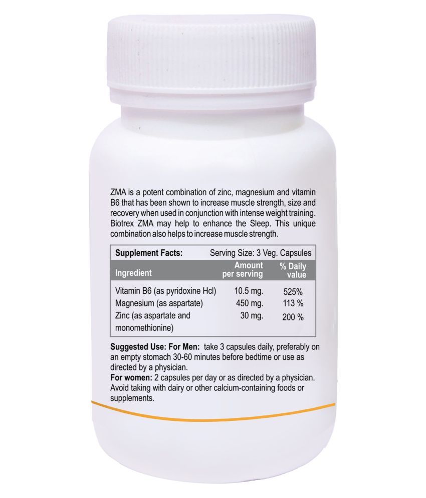 Biotrex ZMA Nighttime Recovery Support Capsule 60 no.s Buy Biotrex ZMA