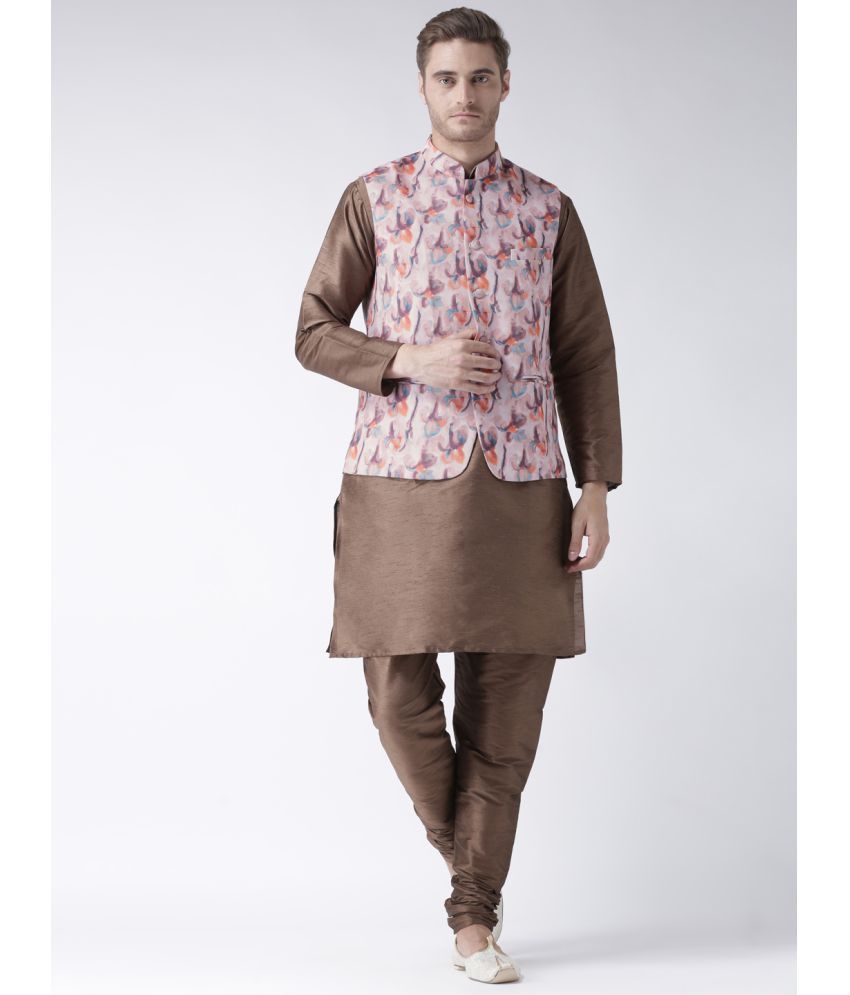 Hangup Multi silk blend Kurta Pyjama Set - Buy Hangup Multi silk blend