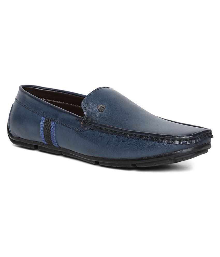 wide fit navy loafers