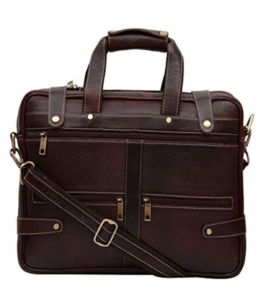 JIBREEL TRADER JT-2028_Brown Brown Leather Office Bag