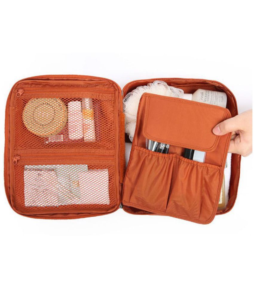 Everbuy Orange Multi-Pouch Cosmetic Makeup Toiletry Bag - Buy Everbuy Orange Multi-Pouch 