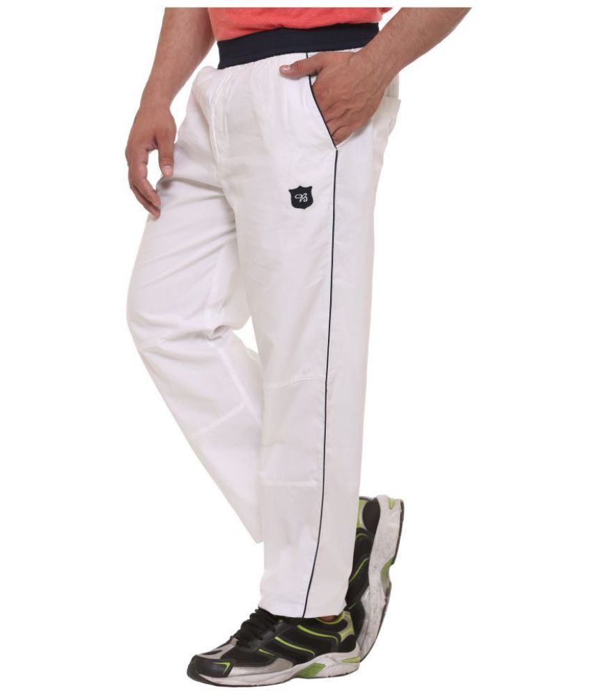 white cotton joggers