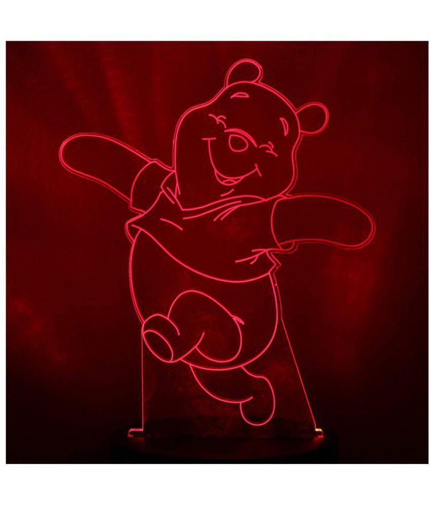 Skycandle 3d Optical Illusion Night Light Teddybear Lamp Red Skycandle 3d Optical Illusion Night Light Teddybear Lamp Red Pack Of 1