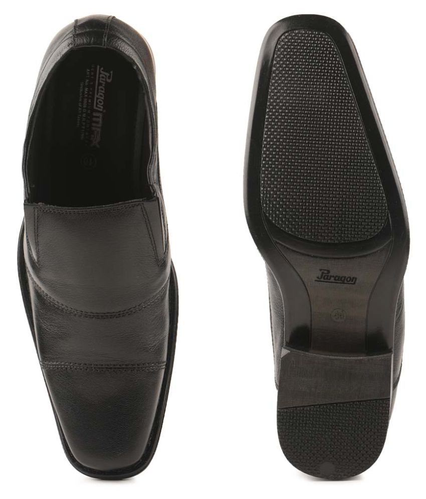 paragon max men's black formal shoes