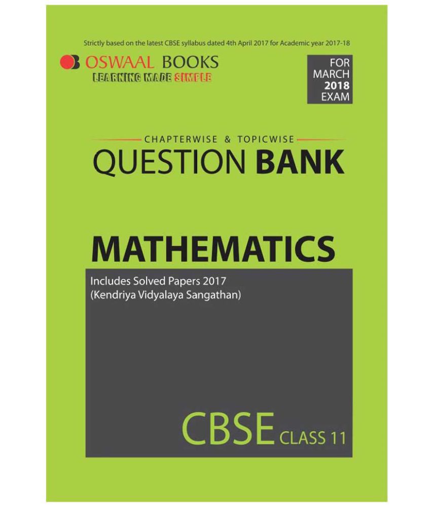    			Oswaal CBSE Chapterwise/Topicwise Question Bank For Class 11 Mathematics(Mar.2018 Exam)