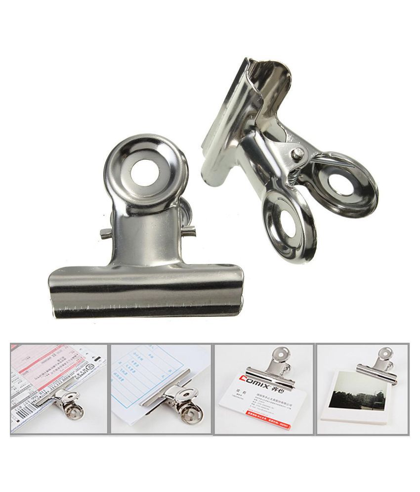 10x Stainless Steel Metal Bulldogs Clips 31mm Paper Money Letter File