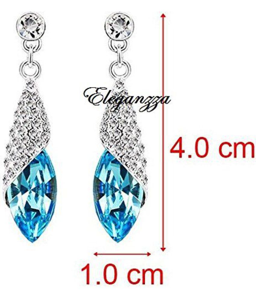 Eleganzza Crystal Combo Of Pendant Necklace With Earrings Set And Bracelet For Girls And Women