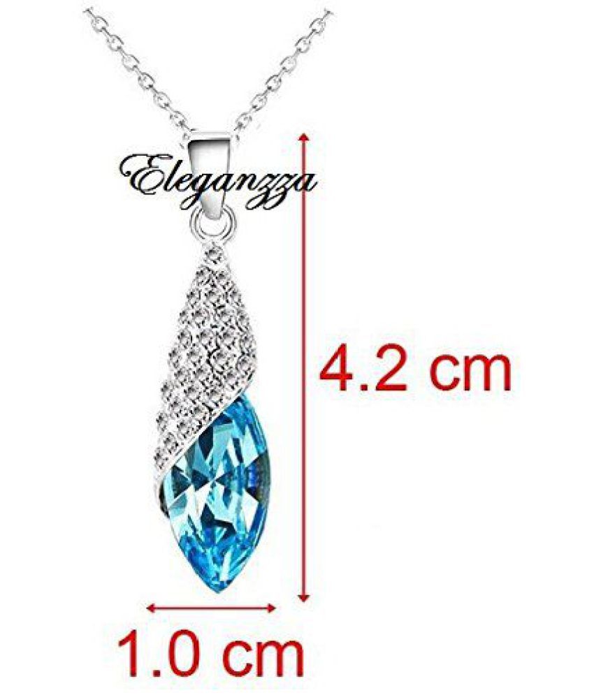 Eleganzza Crystal Combo Of Pendant Necklace With Earrings Set And Bracelet For Girls And Women