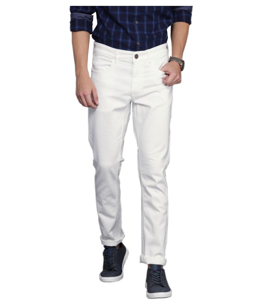     			HALOGEN White Skinny Jeans