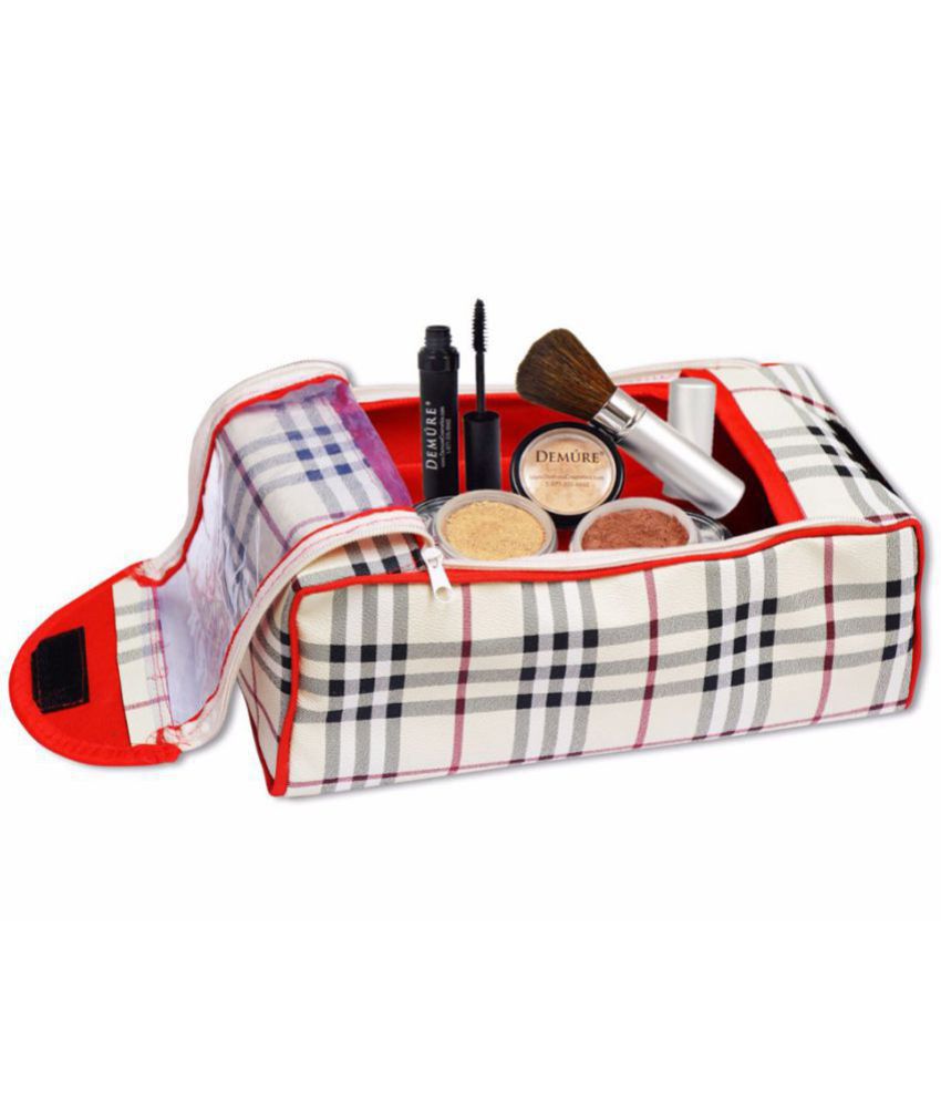 The Intellect Bazaar Waterproof Rexine Cosmetic Bag Makeup Kit with Zip ...