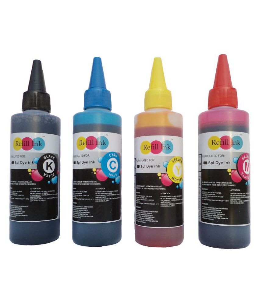 Refill Ink Hp Cmyk Pack Of 4 Ink Bottle For Dye Ink Use For Hp Refilling Inkjet Printer 4652