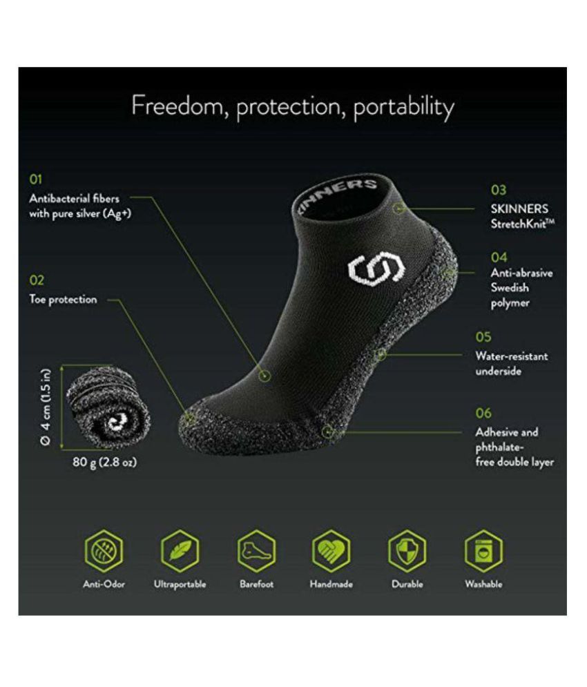 SKINNERS Minimalist Barefoot Sock Shoes Ultra Portable & Lightweight