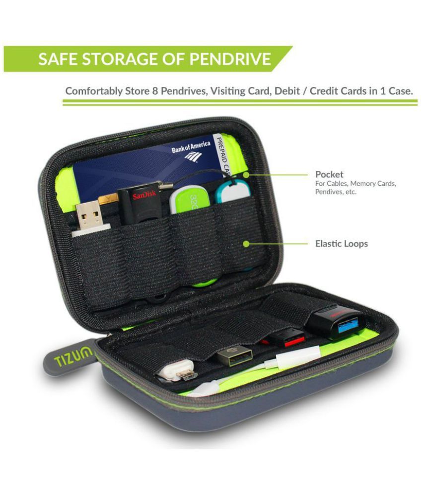 TIZUM Pouch for 8 x USB Flash Drives Carrying Case, Premium Quality