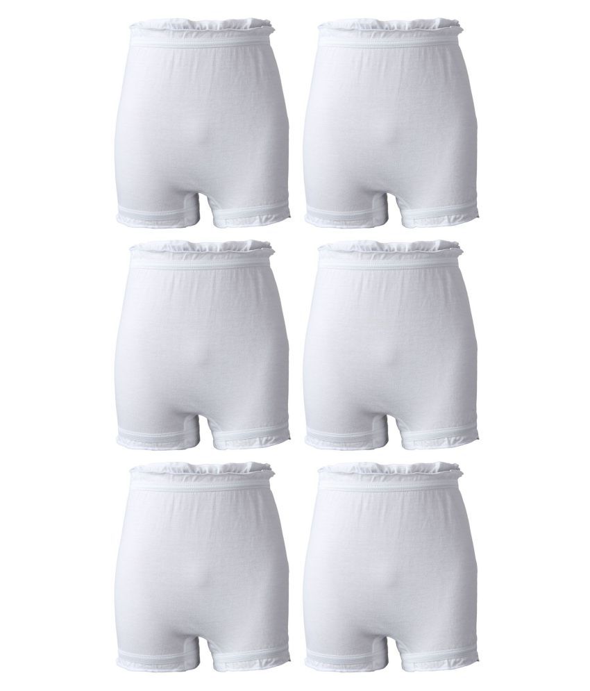     			Bodycare White Printed Unisex Bloomer Pack of 6