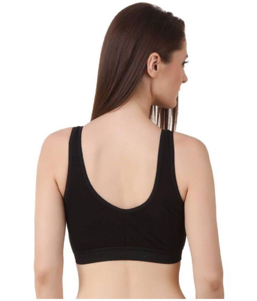 Buy Nityakshi Cotton Blend Sports Bras Black Online at Best Prices in