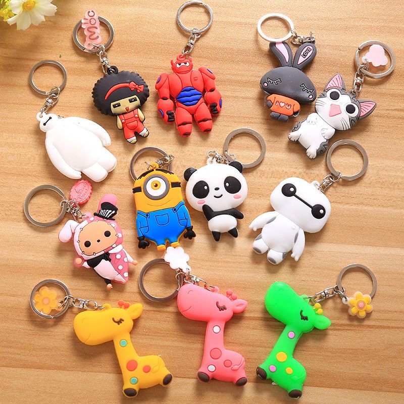 Cartoon PVC Key Chain small gift, couple silicone key chain animation