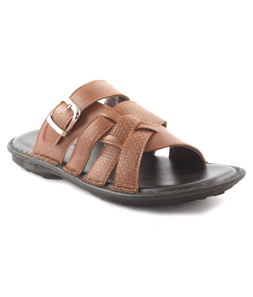     			San Frissco Sandal For Mens Tan Synthetic Leather Sandals