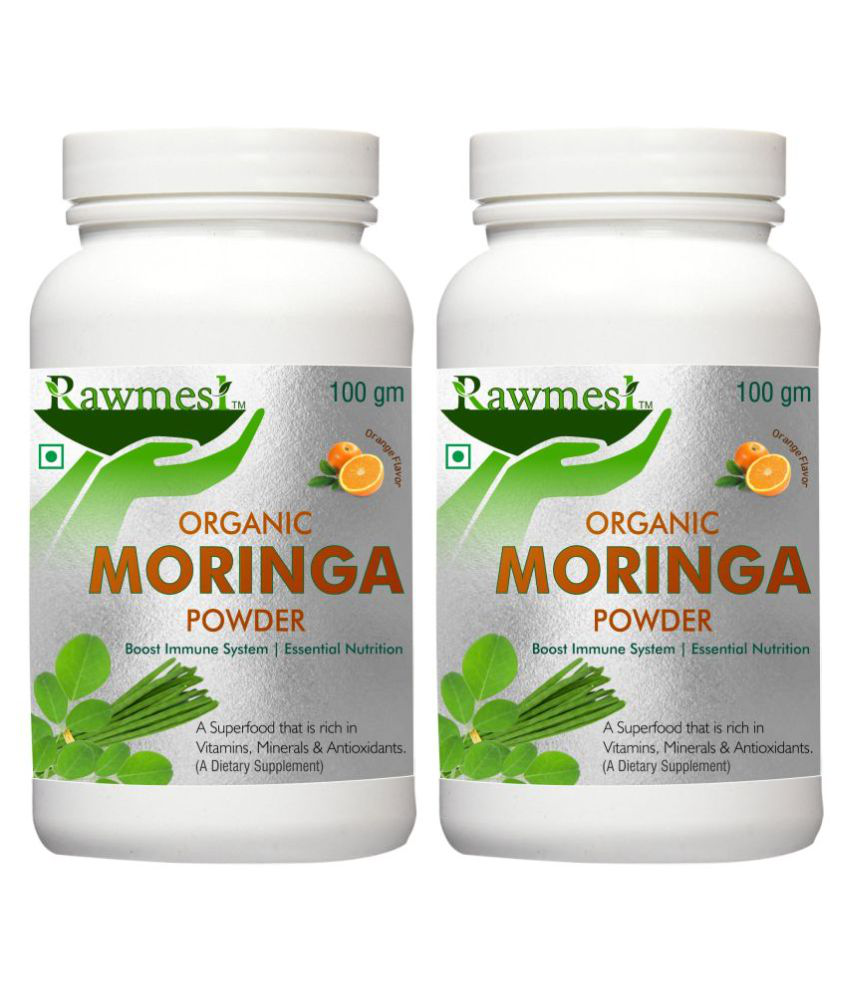 rawmest Organic Moringa powder | High Antioxidant, 200 gm Orange Multivitamins Powder Pack of 2