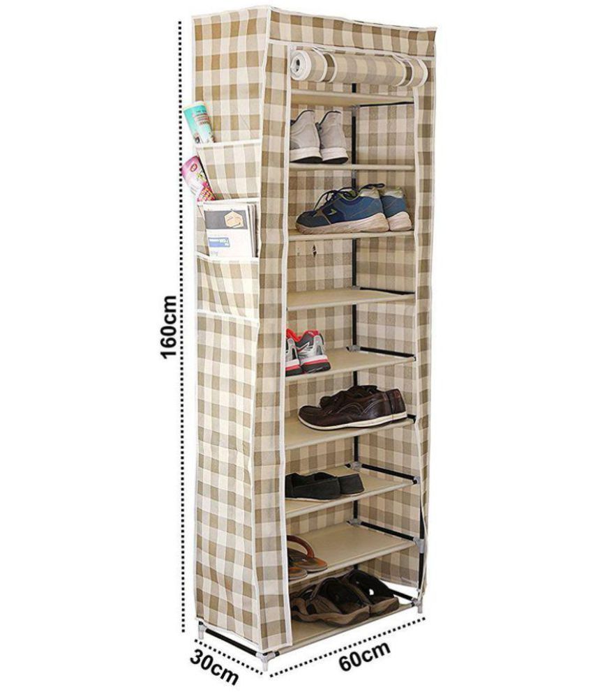 Wardrobe Organizer 10 Tier Shoe Rack Closet Portable Storage Wardrobe Organizer 10 Tier Shoe Rack Closet Portable Storage Cabinet With Side Pockets