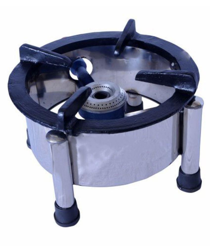 FUTUORNEO 10x10 Round S.S. Single Burner Gas Stove/Bhatti 1 Burner
