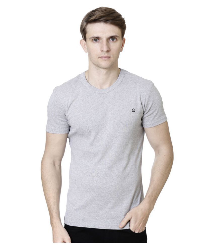 United Colors of Benetton Grey Half Sleeve T-Shirt Pack of 1 - Buy ...