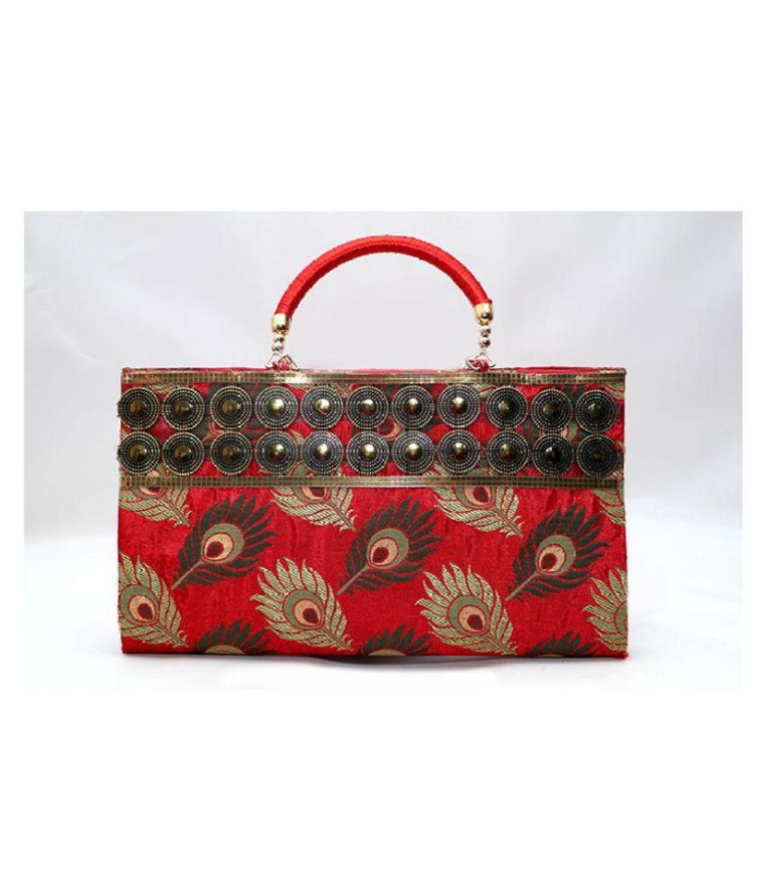 Buy Geetu Ladies Bag Red Fabric Clutch at Best Prices in India Snapdeal