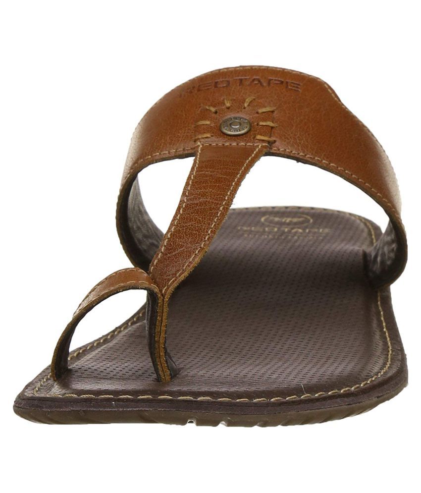 red tape men's tan leather sandals