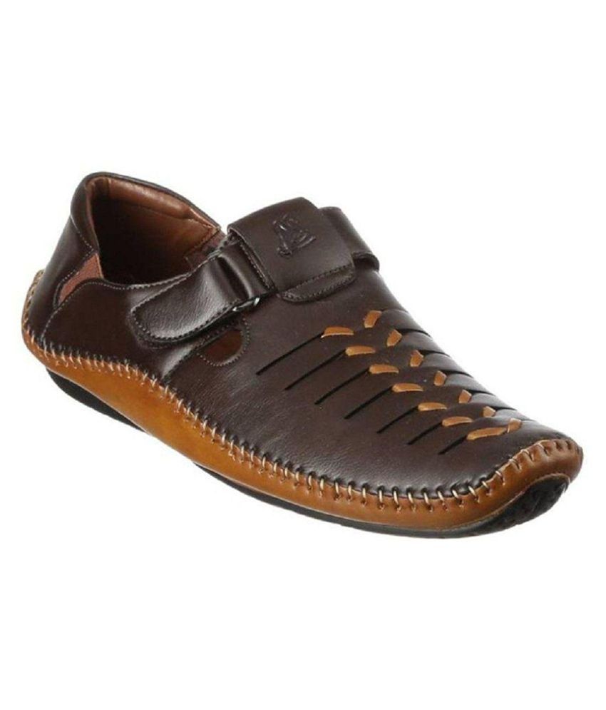 Look Style 271 Brown Faux Leather Sandals Price In India Buy Look Style 271 Brown Faux Leather Sandals Online At Snapdeal