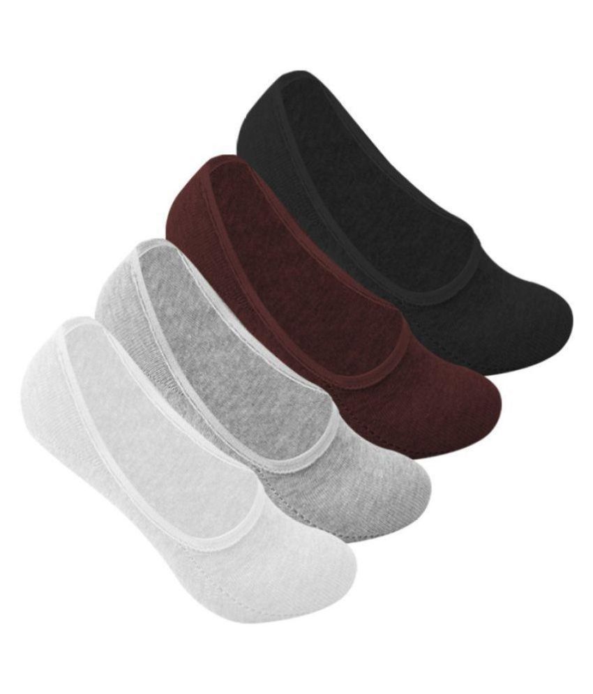     			Tahiro Multicolour Cotton Footies Loafer Socks - Pack Of 4