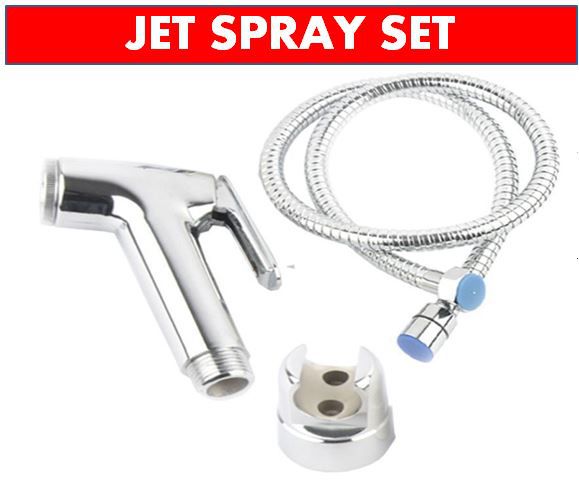     			SS-Jet Spray Set Health Faucet ( Gun, Hook & 1.2 Meter Flexible Chain) Wall Mount Installation Type Water Hand Shower/Toilet Tap