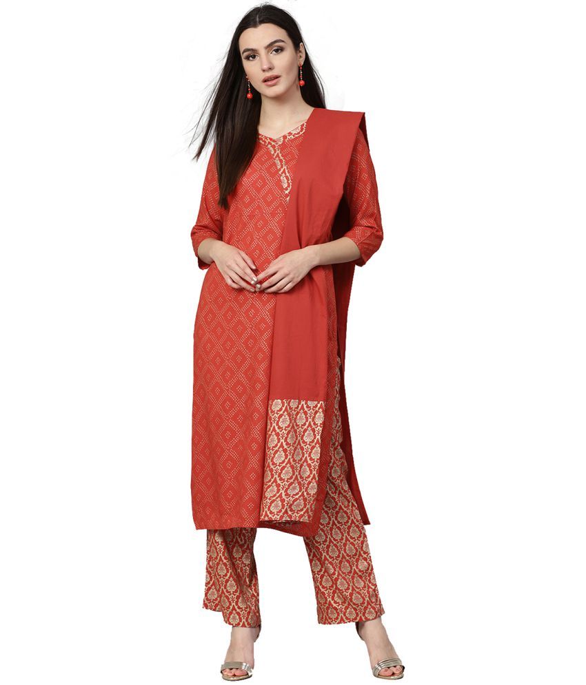 Jaipur Kurti Cotton Kurti With Palazzo - Stitched Suit - Buy Jaipur ...