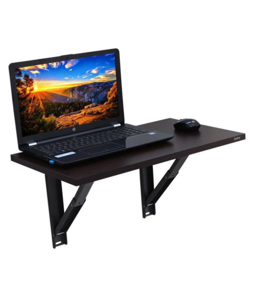 Captiver Laptop Table For Upto 38 1 Cm 15 Brown Wall Mounted Foldable