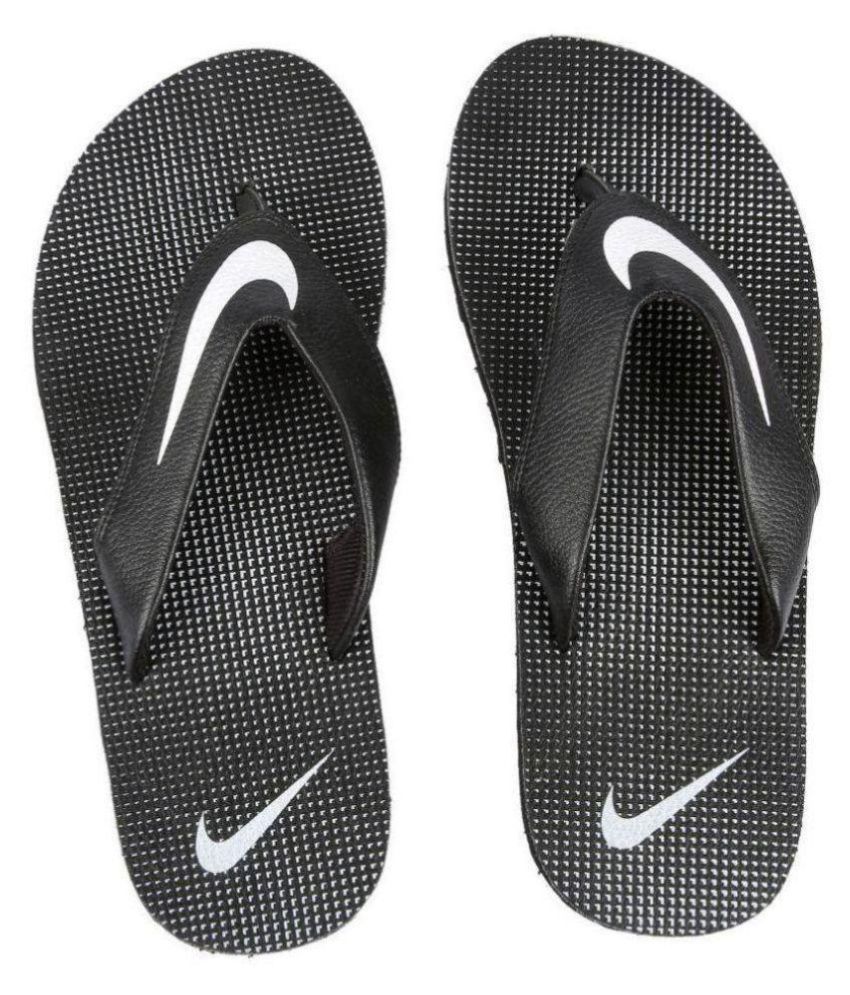 nike logo thong flipflop in black