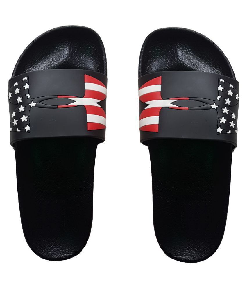 black slide slippers