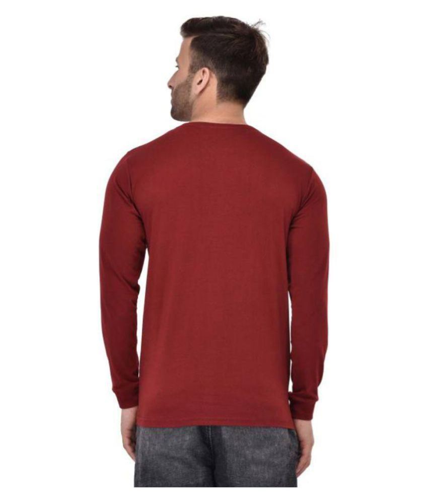 Lime Maroon Full Sleeve T-Shirt Pack of 1 - Buy Lime Maroon Full Sleeve ...